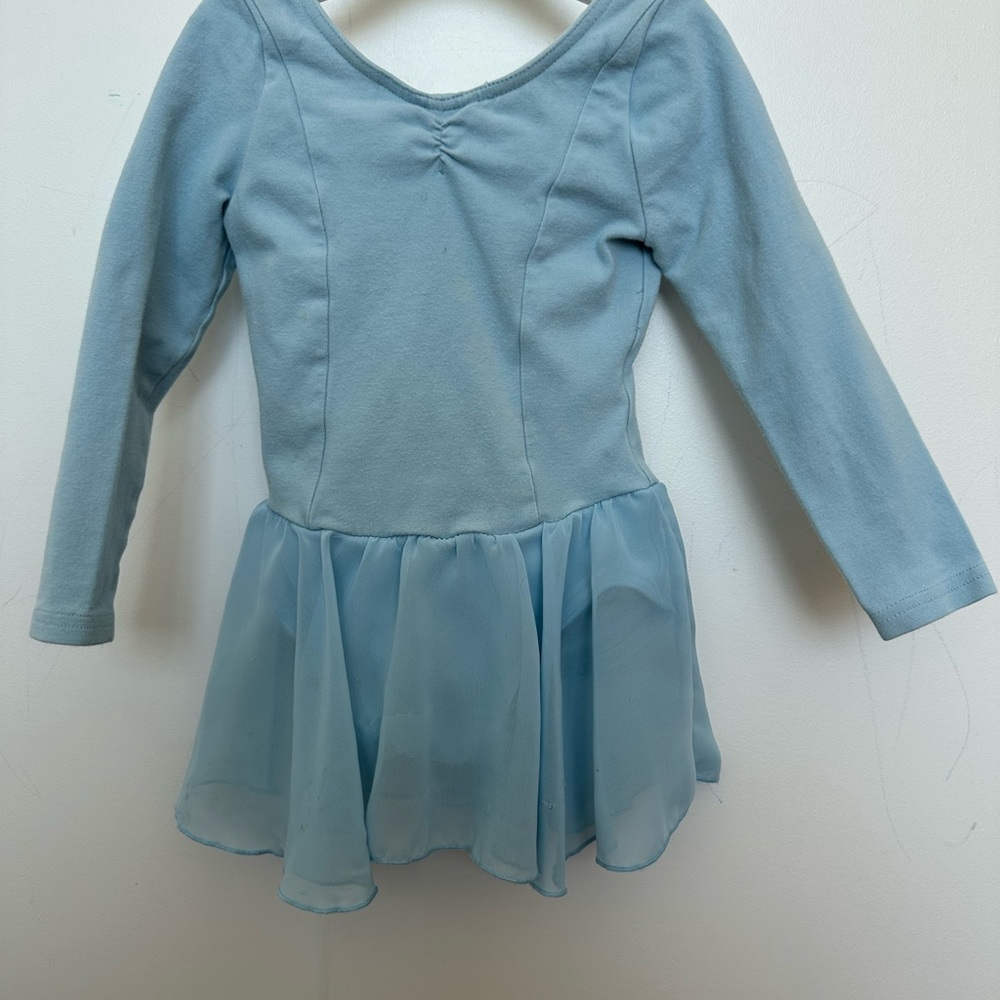 Cotton Capezio Toddler Leotard  Tutu Dress Blue Age 2-3 Long & Short Sleeve